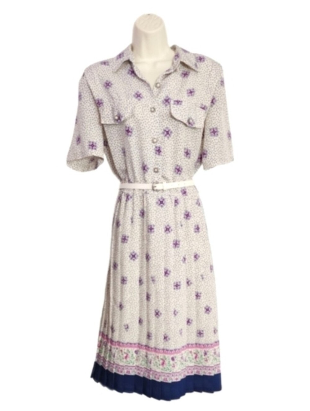 Breli Originals Dress Union Made Vintage Floral Secretary Off White Size 12